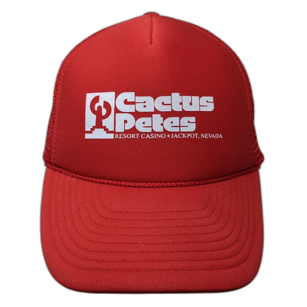 Nissin Trucker Hat Red One Size Cactus Petes Resort Casino Jackpot Nevada Rope